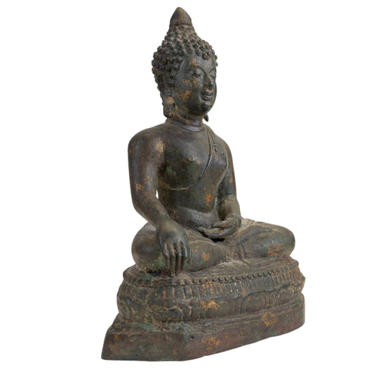 Antique Ayutthaya Buddha in Bhumisparsha Mudra – 17th/18th Century – Museum-Quality Bronze