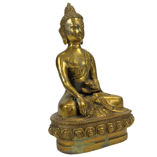 Gilded Bronze Buddha Statue – Bhumisparsha Mudra – Symbol of Grounding, Strength, and Enlightenment