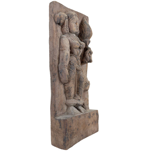 Antique 18th/19th Century Temple Panel – Goddess Lakshmi (Sri Devi)