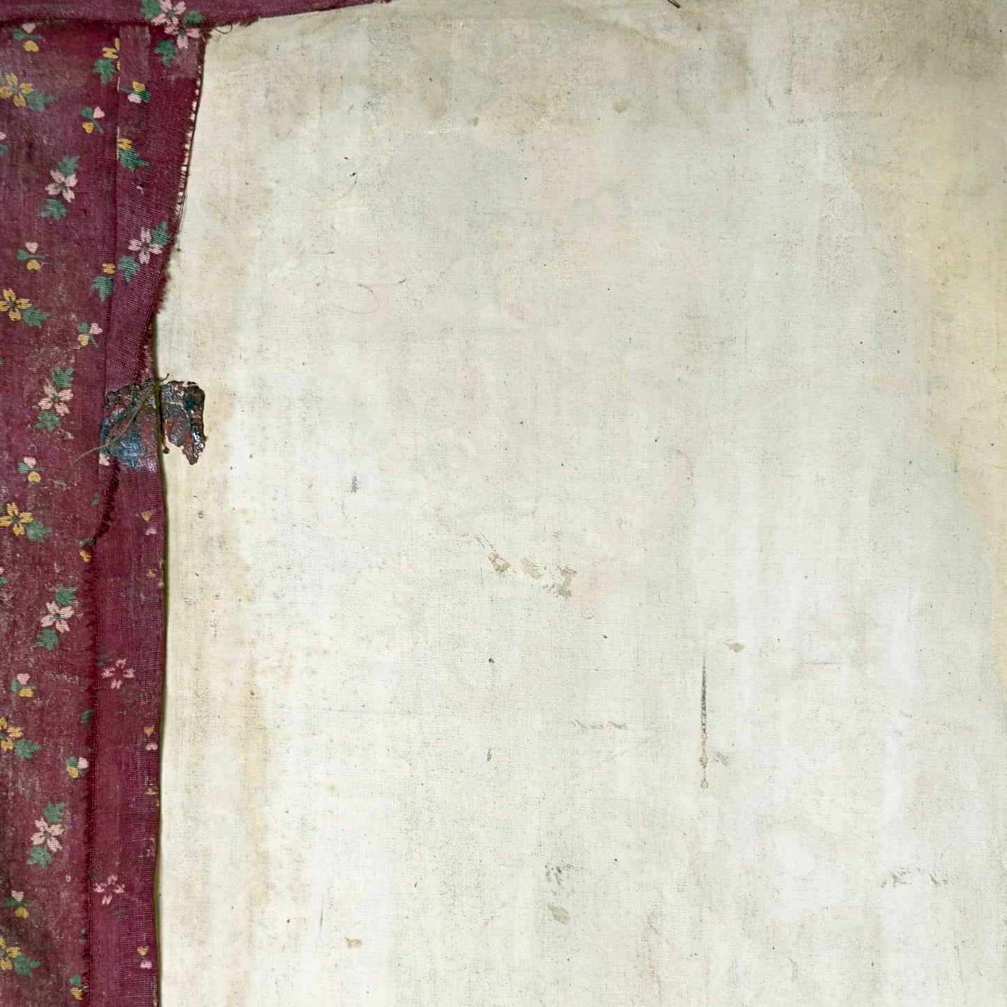 Natural patina and characteristic craquelé of an antique hand-painted Tibetan scroll painting