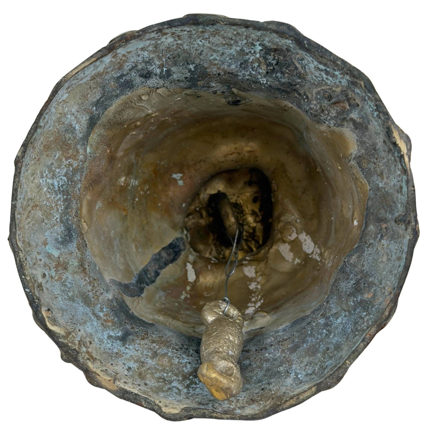 Antique Indian ghanta bell with decorative religious motifs