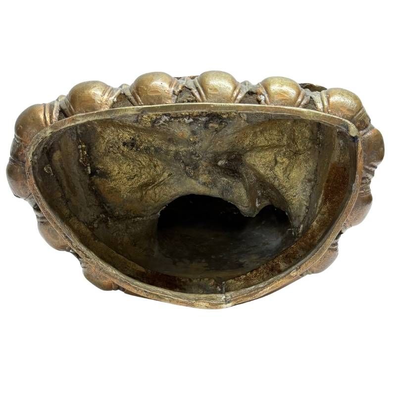 Antique llama sculpture from Ladakh made of fire-gilded bronze