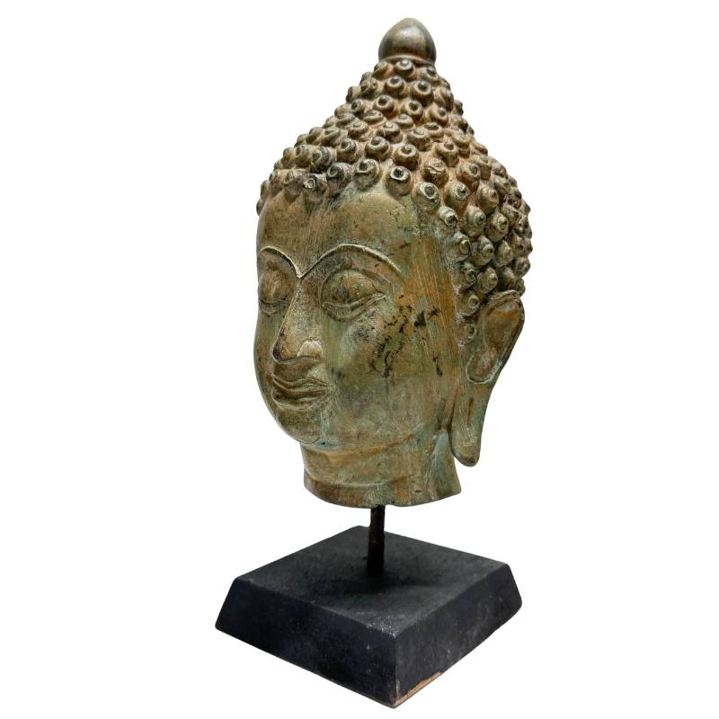 Classical style bronze Buddha head from Southeast Asia
