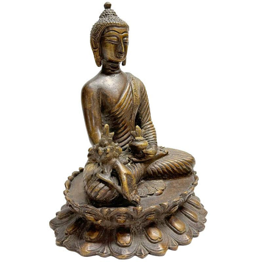 Bronze Buddha sculpture in meditation pose