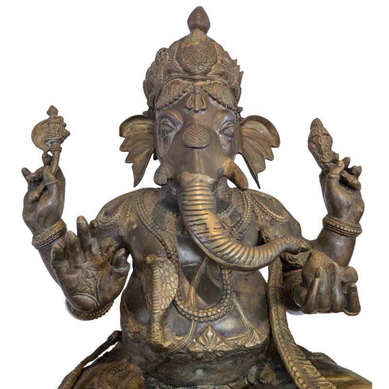 Ganesha statue bronze ormolu plated Nepal large temple statue