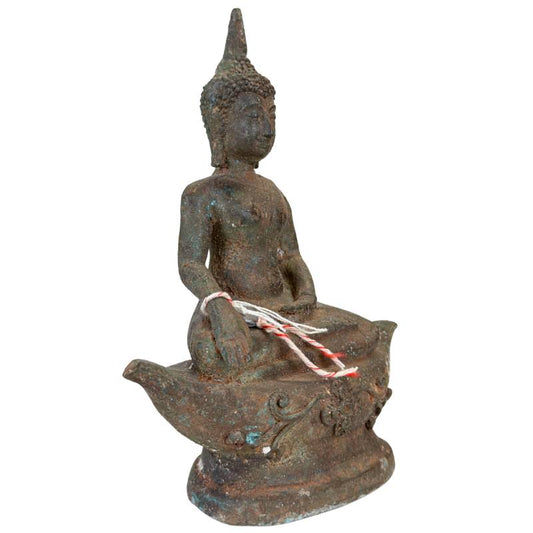 Thai bronze Buddha in meditation pose with original core filling