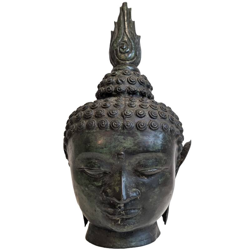 Antiek bronzen Boeddhahoofd