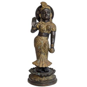Statue antique en bronze de Parvati avec Abhaya mudra