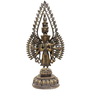 Avalokiteshvara aux mille bras – Statue en bronze debout – 49 cm, lot 461