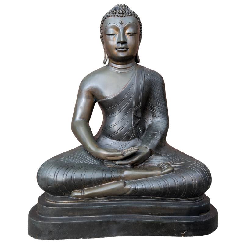 Fire-gilded Theravada Buddha in bronze from Sri Lanka, 17th–18th century