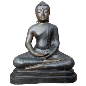 Grand Bouddha en bronze – Sri Lanka, 16,8 kg, antiquité