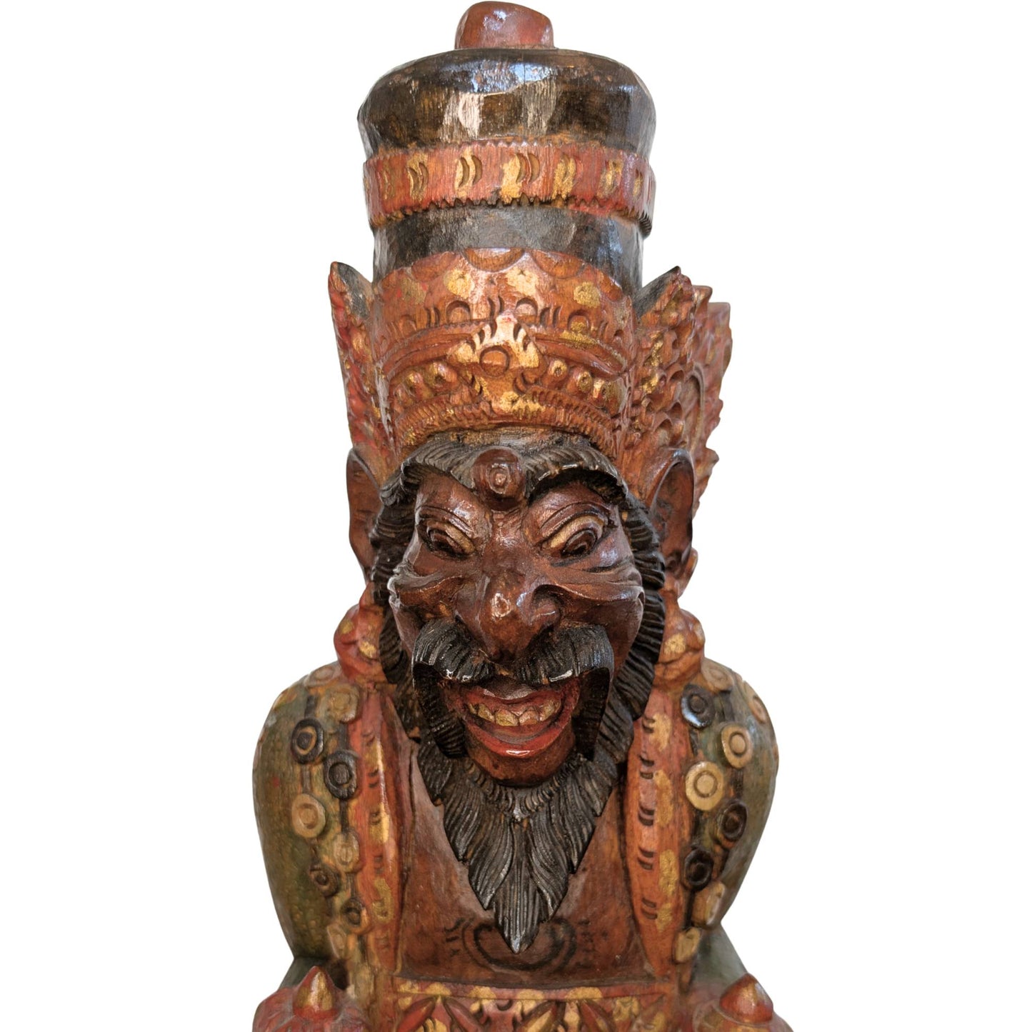 Vintage Balinese Wood Carving – Rishi with Kamandalu – Polychrome – 52 cm