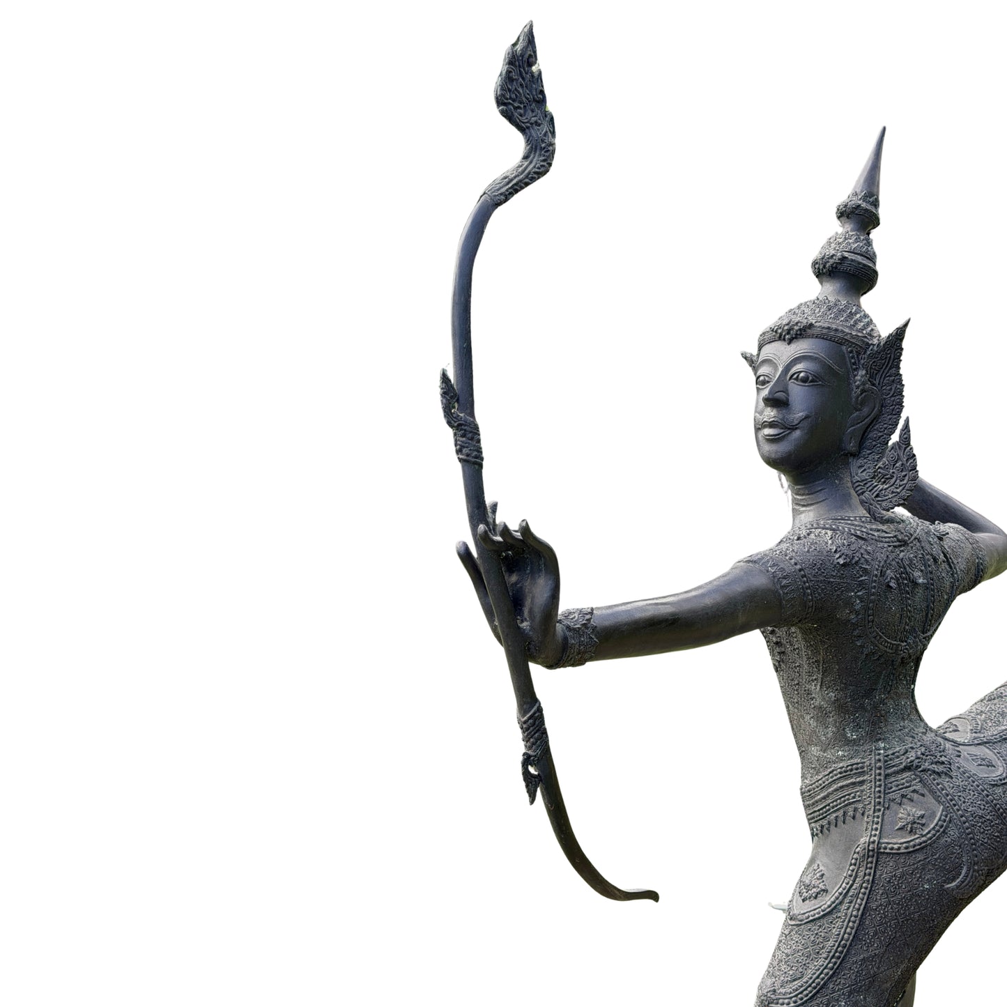 Phra Ram beeld Thailand – detail gezicht en afwerking