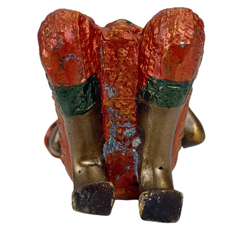 Thai Thepanom Temple Guardian Statue – Gilded and Polychrome – Kneeling Devotional Figure