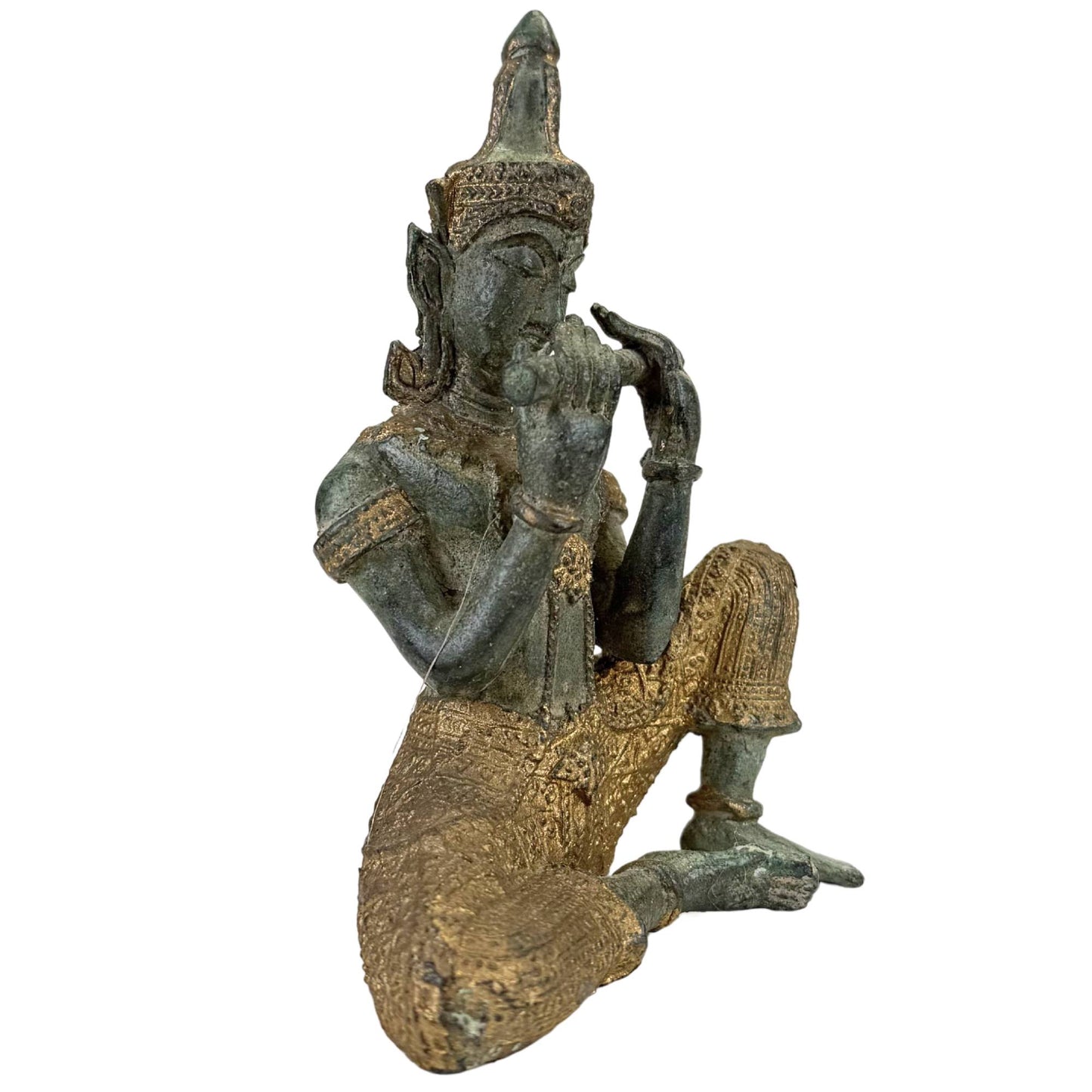 Thai Bronze Temple Musicians and Dancer – Set of 4 Sculptures – 2.4 kg