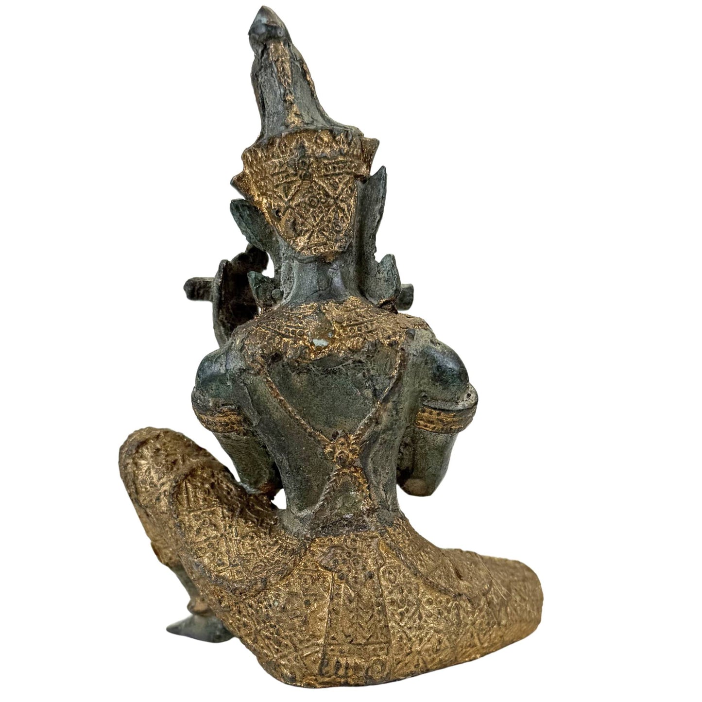 Thai Bronze Temple Musicians and Dancer – Set of 4 Sculptures – 2.4 kg