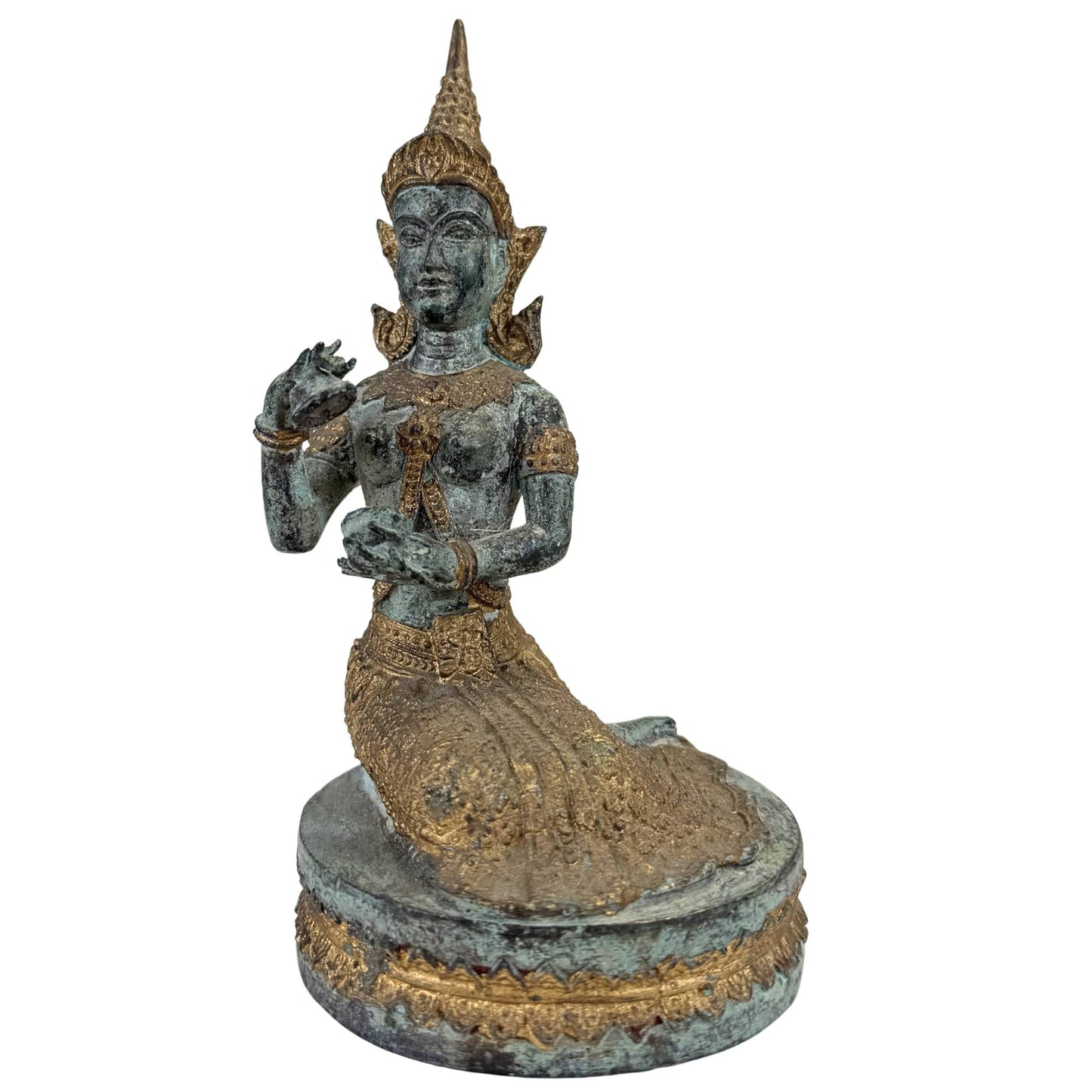 Thai Bronze Temple Musicians and Dancer – Set of 4 Sculptures – 2.4 kg