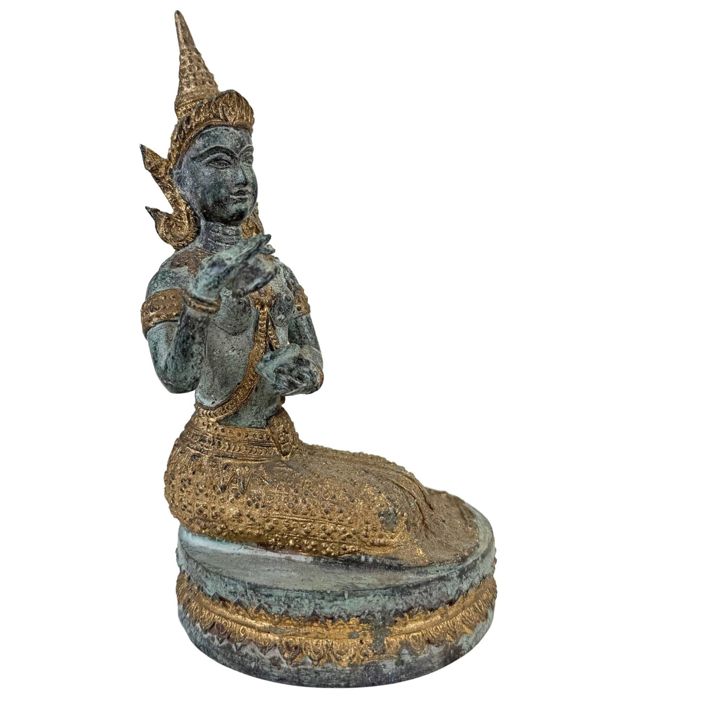 Thai Bronze Temple Musicians and Dancer – Set of 4 Sculptures – 2.4 kg