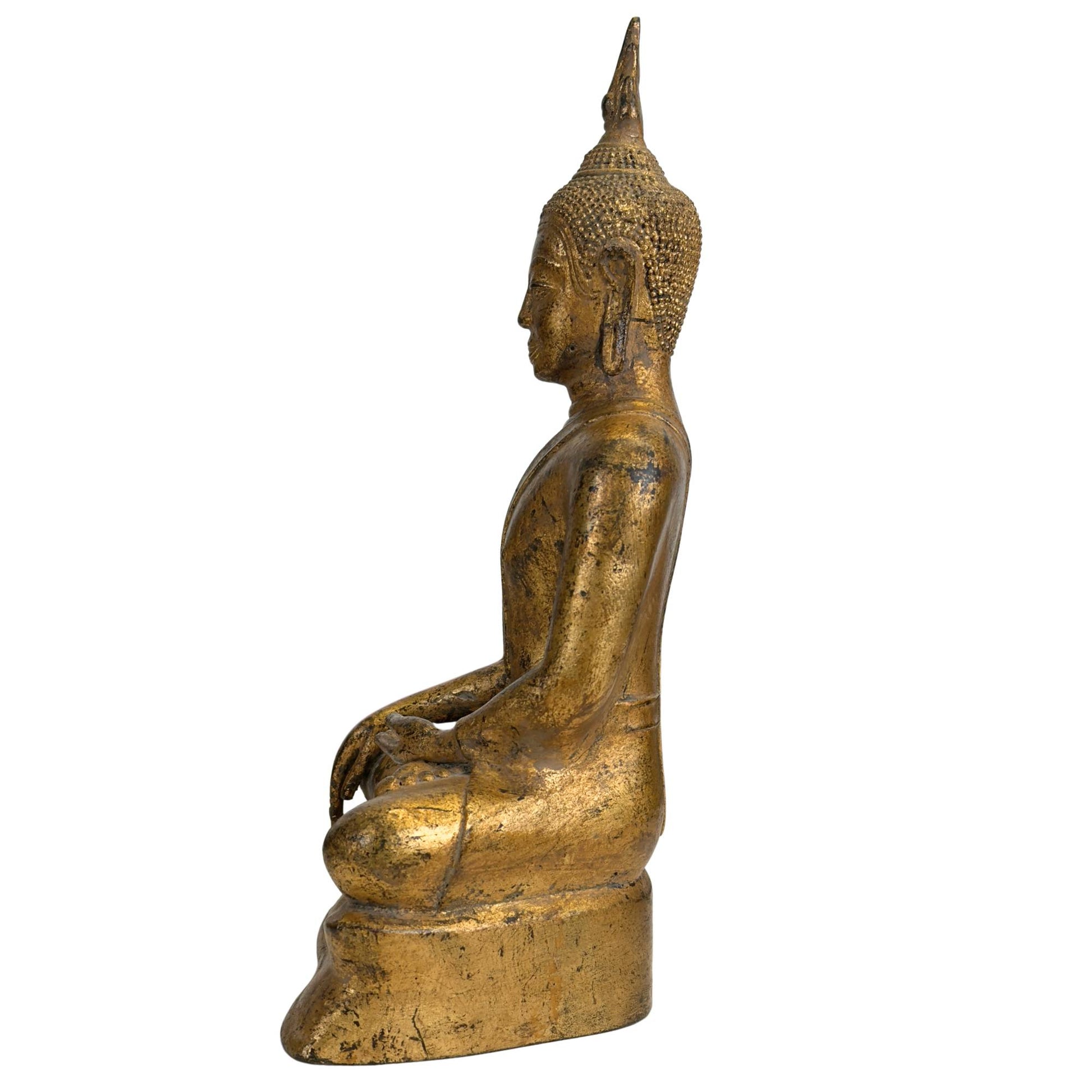 18th-century Thai Buddha in Bhumisparsha Mudra on a minimalist throne base