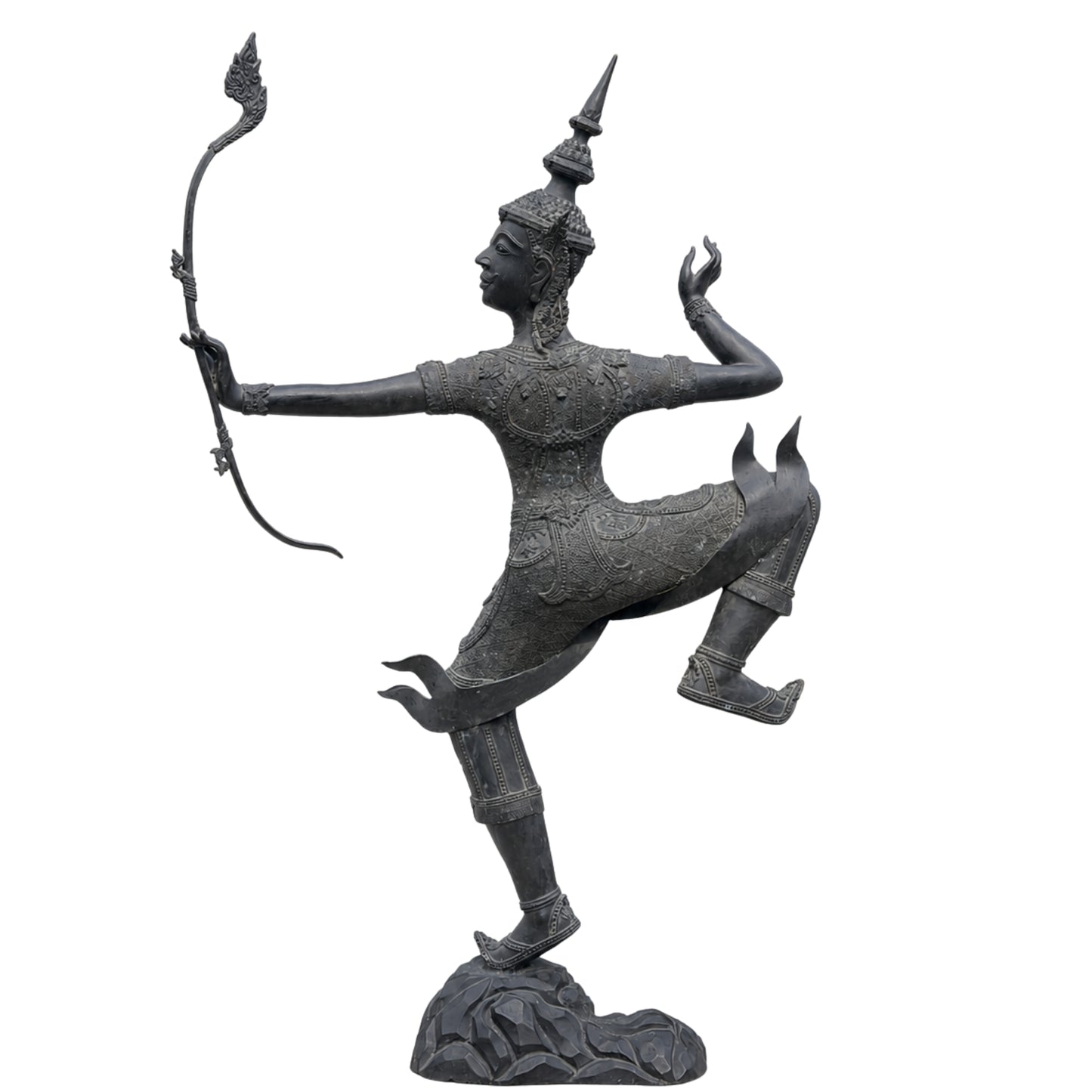 Bronzen Phra Ram beeld – detail natuurlijke koperoxidatie