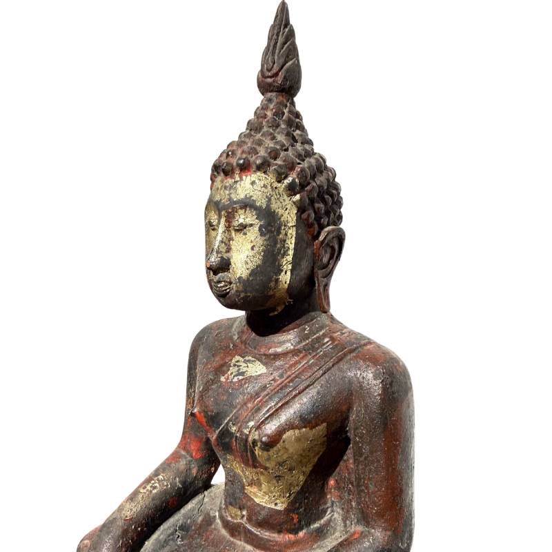19th-century Burmese Buddha made of teak.