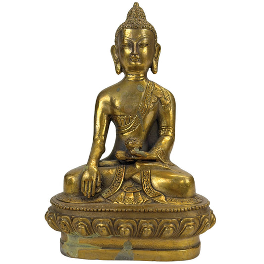 Gilded Bronze Buddha Statue – Bhumisparsha Mudra – Symbol of Grounding, Strength, and Enlightenment