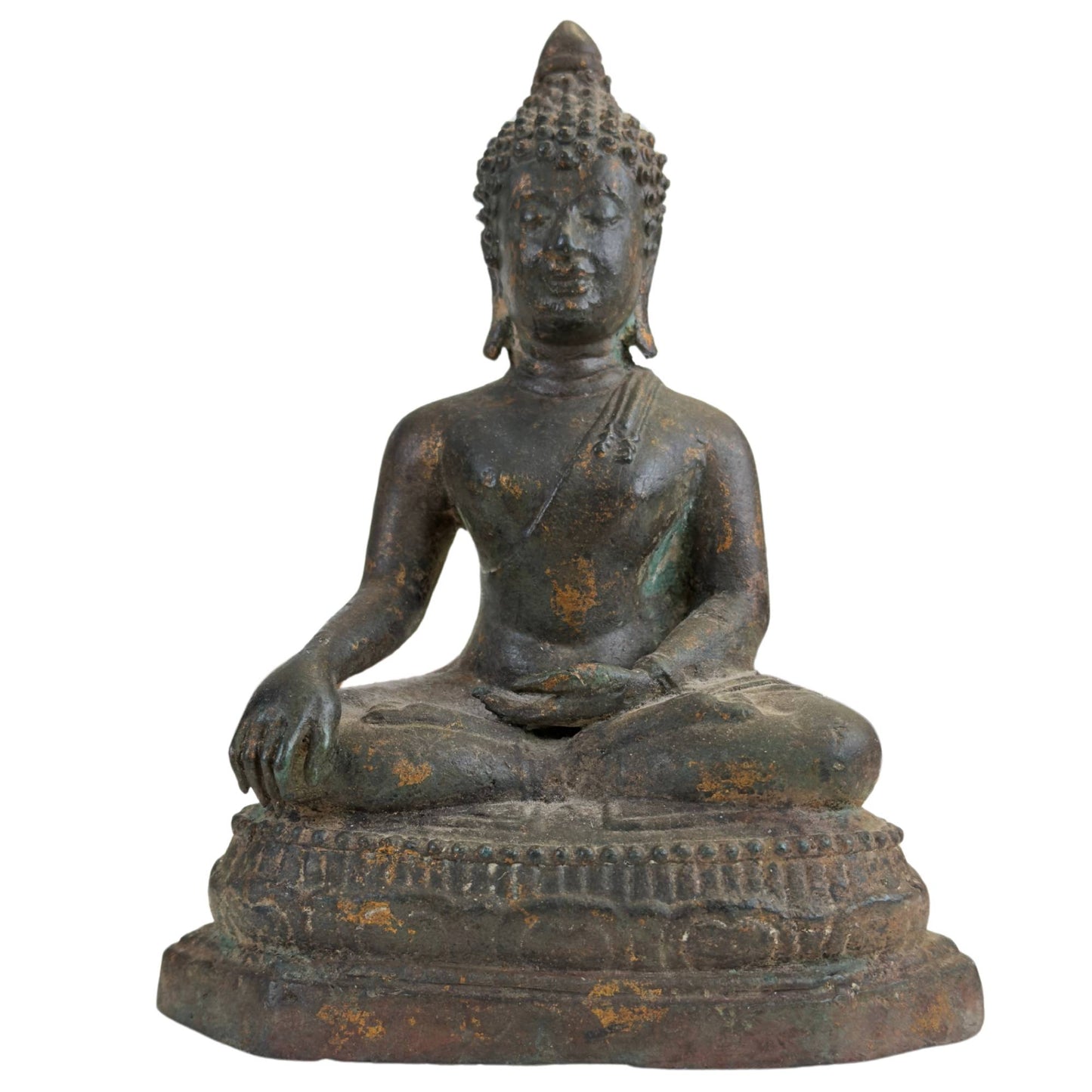 Antique Ayutthaya Buddha Statue in Bhumisparsha Mudra – 17th/18th Century – Museum Quality Bronze