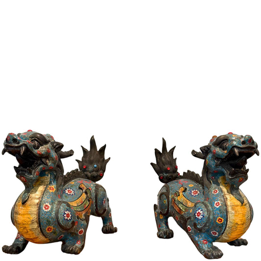 Pair of Monumental Antique Pixiu – Foo Dogs