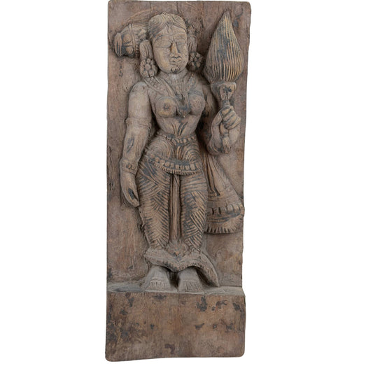 Antique 18th/19th Century Temple Panel – Goddess Lakshmi (Sri Devi)