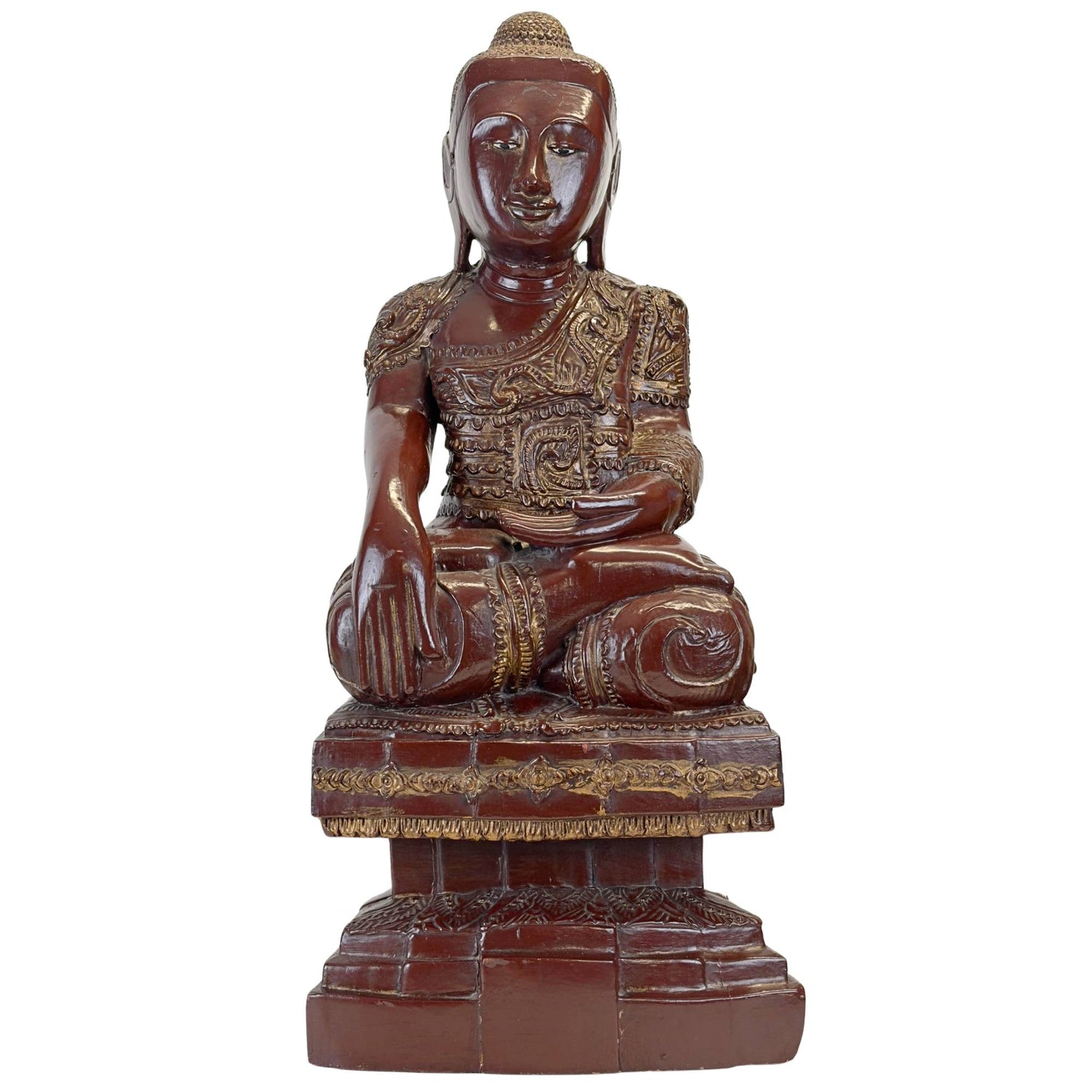 Statue antique de Bouddha de Mandalay, Birmanie, période Konbaung, XIXe siècle