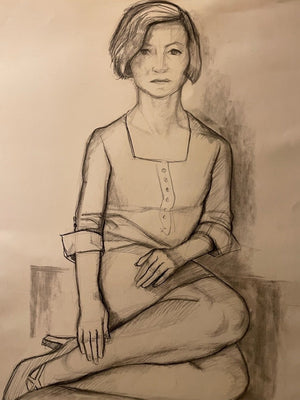 Maurice Stoppani – Jeune fille sage – Dessin original 1967 – 65x50 cm