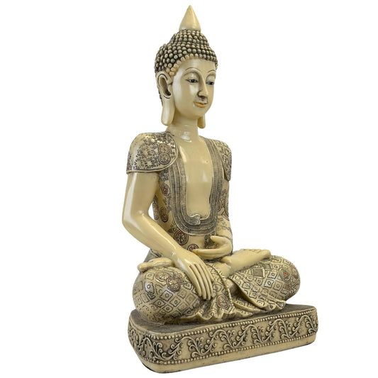 Statue de Bouddha thaïlandais en résine Bhumisparsha mudra