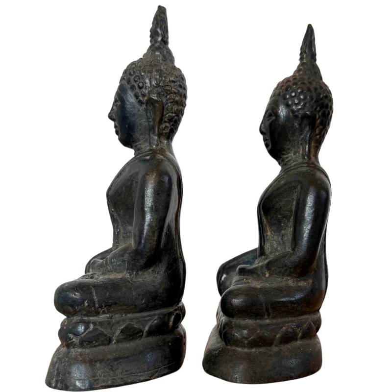 1st Buddha expert audit Thai sacred art bronze pair