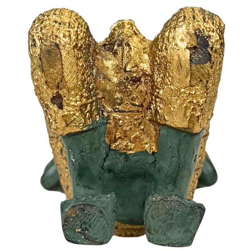 Thai Thepanom Temple Guards Set – Gold Patina Figures Pair