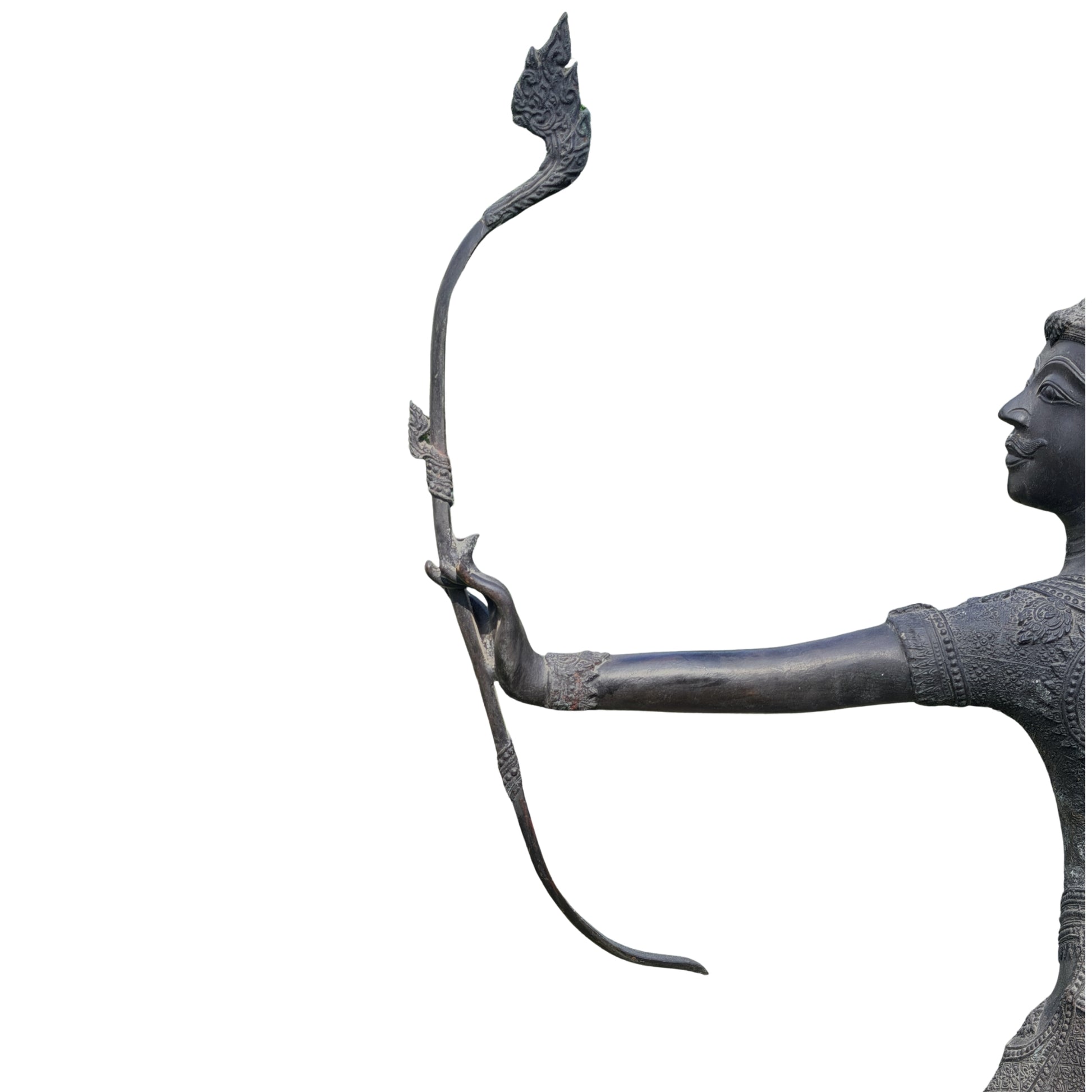 Monumentale Thaise Rama figuur – detail van kroon en silhouet