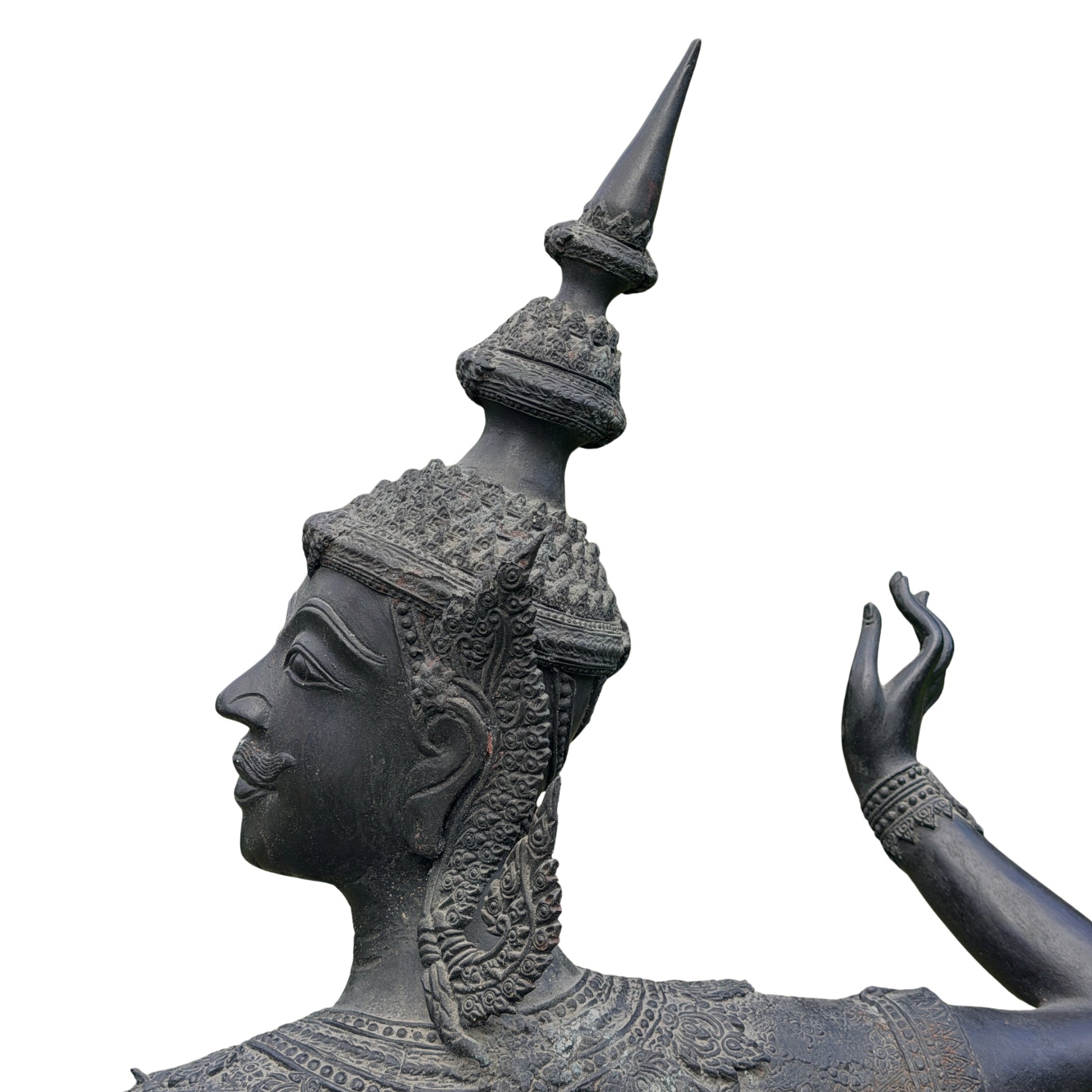 Bronzen Phra Ram Rama – detail decoratie en patina