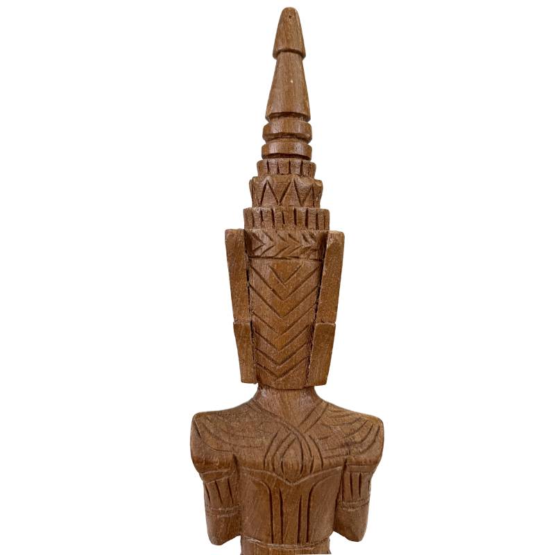 Pair of Vintage Thai Tephanom Guardians - 51 cm - Hand-carved Solid Teak - ca. 1960
