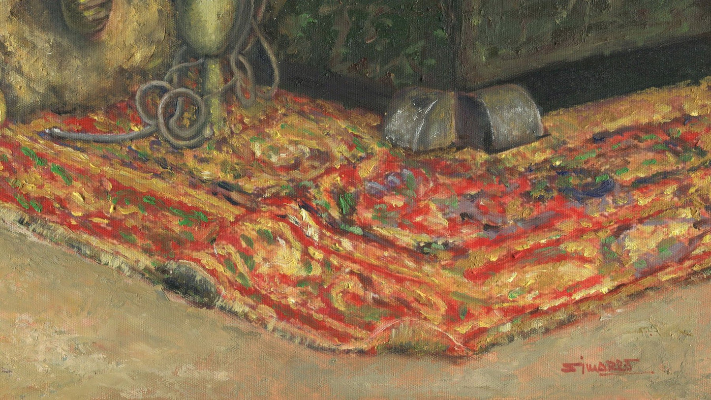 Orientalist Oil Painting – "The Slipper Merchant" – After José Villegas Cordero – 60x50 cm