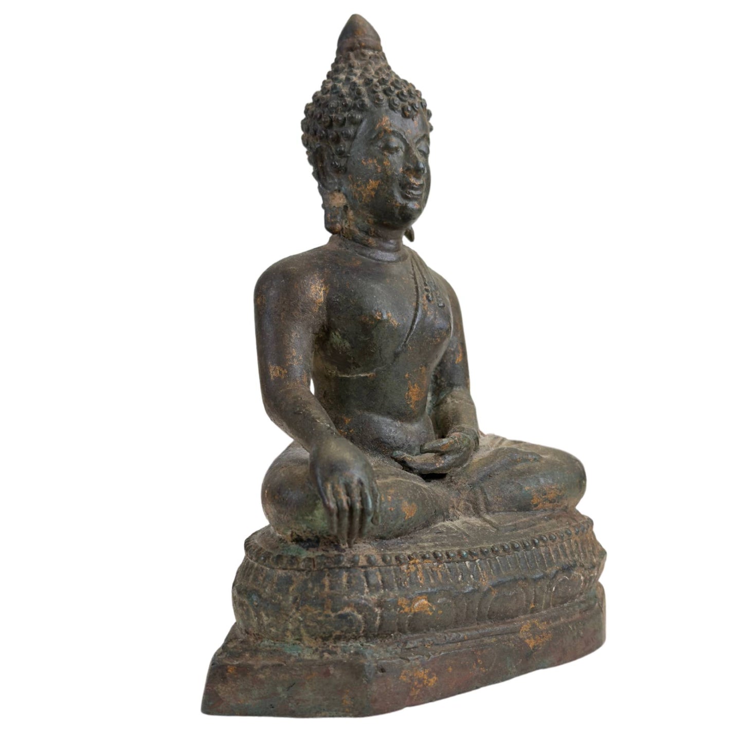 Antique Ayutthaya Buddha Statue in Bhumisparsha Mudra – 17th/18th Century – Museum Quality Bronze