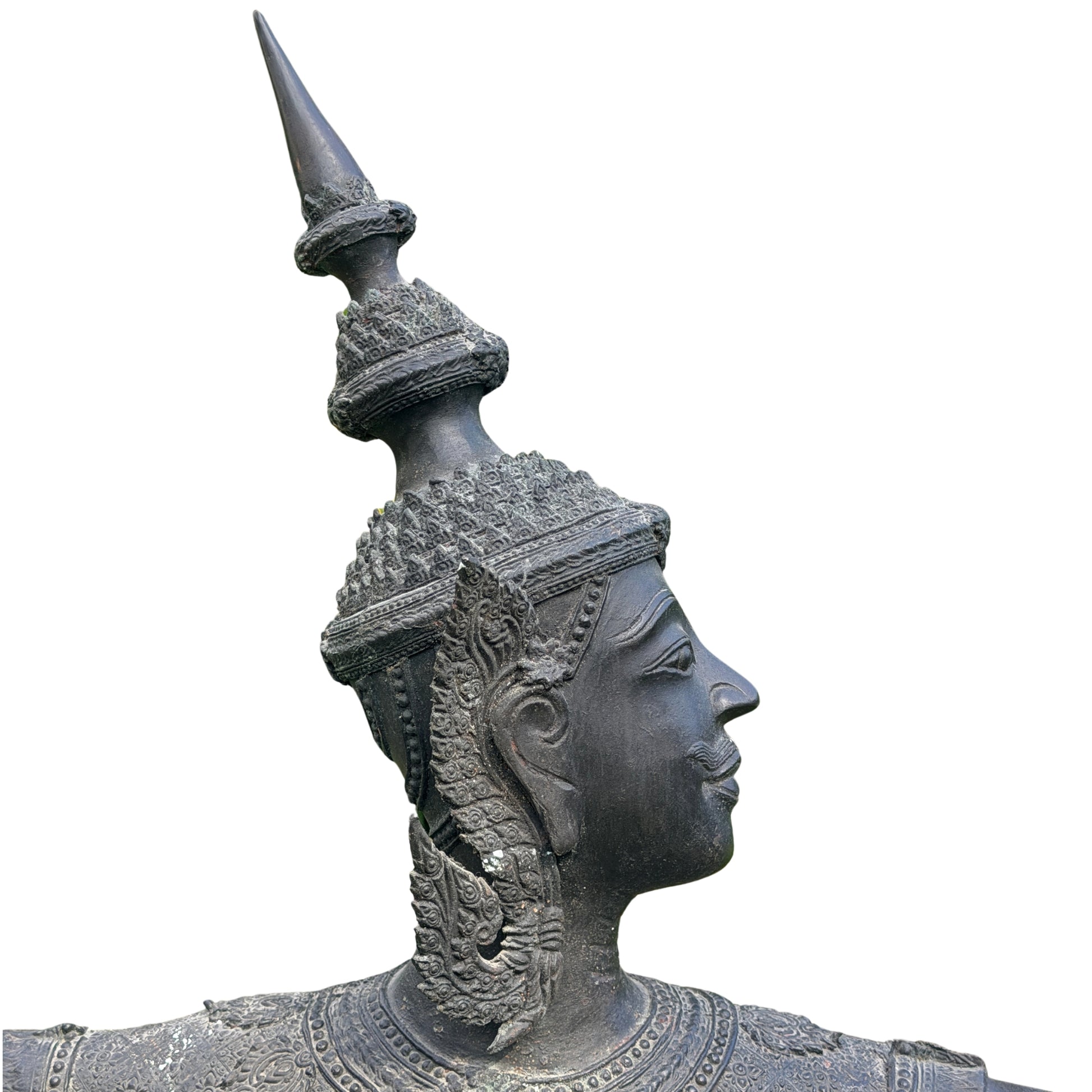 Bronzen Phra Ram boogschutter – Thaise Ramakien sculptuur