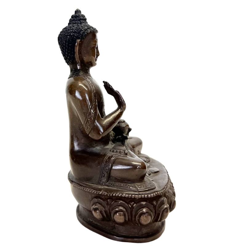 Antique Nepalese Bronze Medicine Buddha (Bhaisajyaguru) - 13cm - 800g