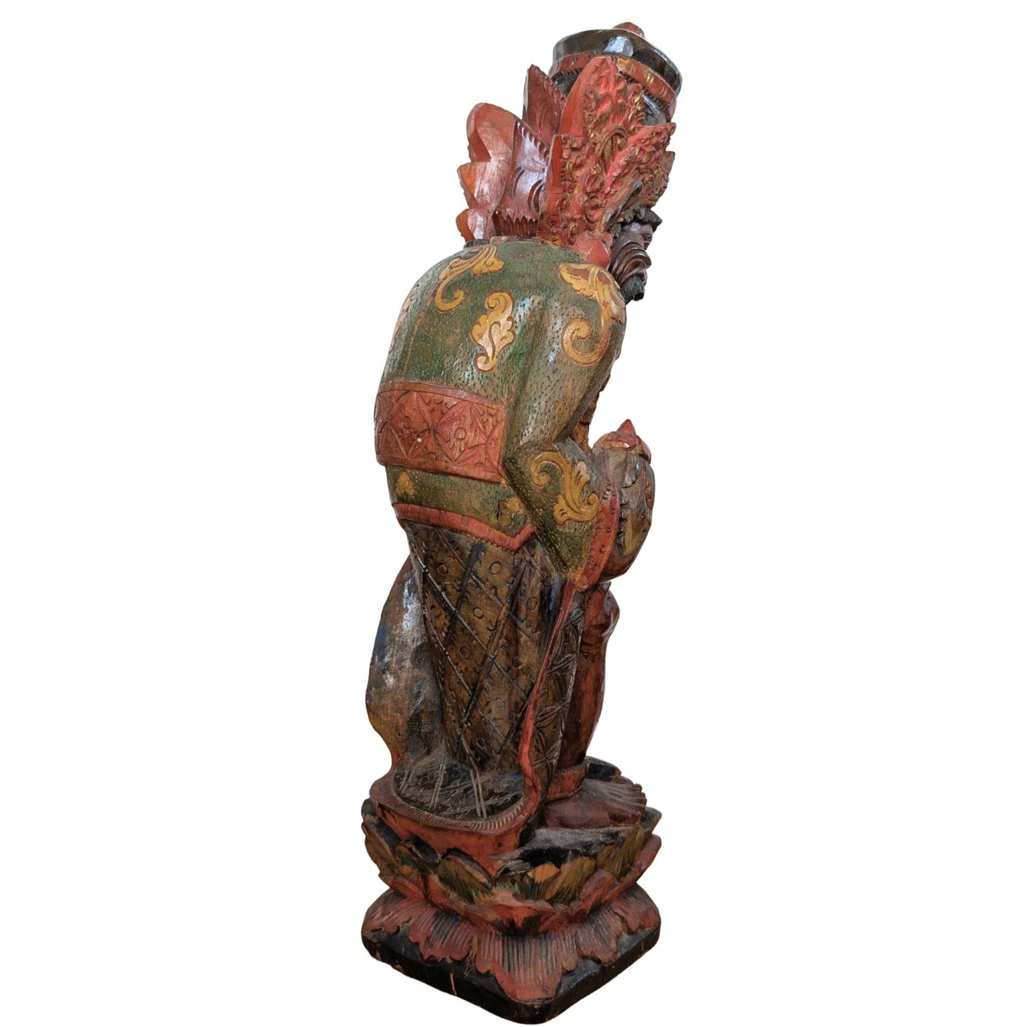 Vintage Balinese Wood Carving – Rishi with Kamandalu – Polychrome – 52 cm
