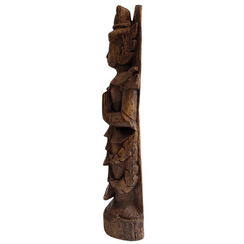 Burmese Nat figure Thagyamin – Wooden temple statue, 19th century