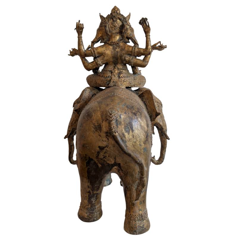 Trimukha Mahārakta Gaṇeśa on Airavata – Ormolu Newar bronze, Nepal – lot 155