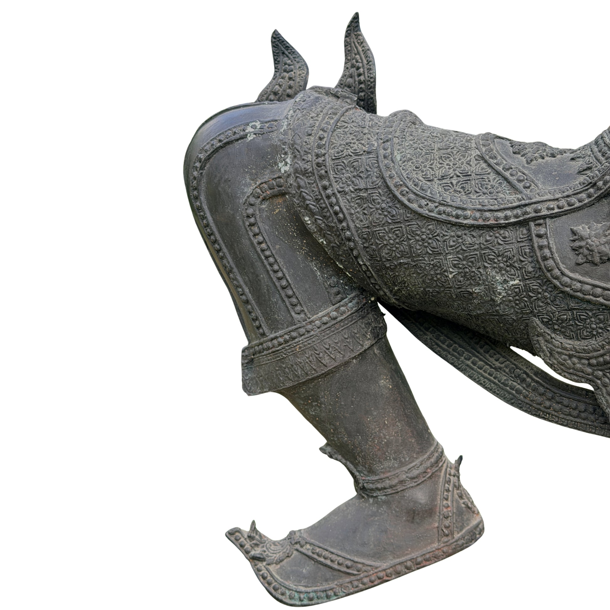 Bronzen Phra Ram Thailand – detail chada kroon en gezicht