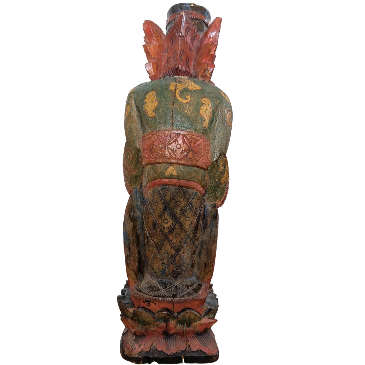 Vintage Balinese Wood Carving – Rishi with Kamandalu – Polychrome – 52 cm