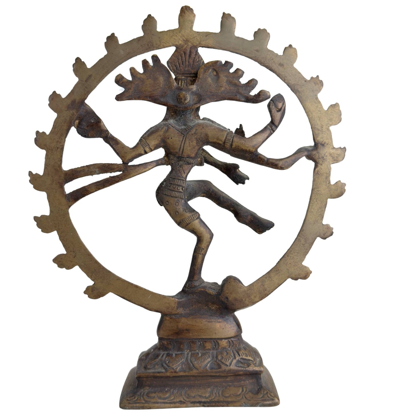 Indian Shiva Nataraja in bronze and is hand-worked.