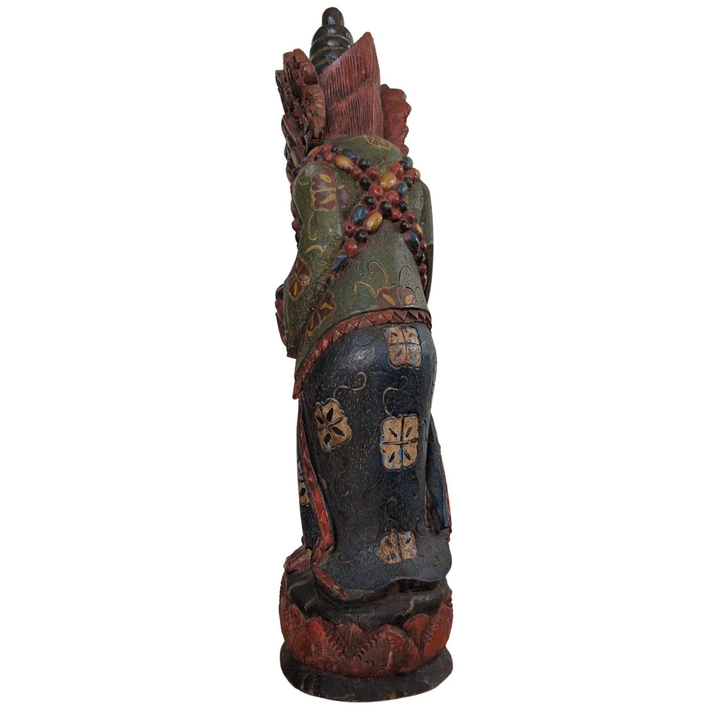Hand-carved temple guardian statue (Dvarapala)