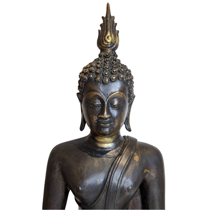 Large Vintage Bronze Thai Buddha Statue - 45cm Sukhothai Style