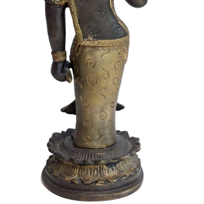 Hindu Parvati statue, antique bronze with residual gilding